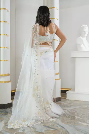 White Mermaid Lehenga Set