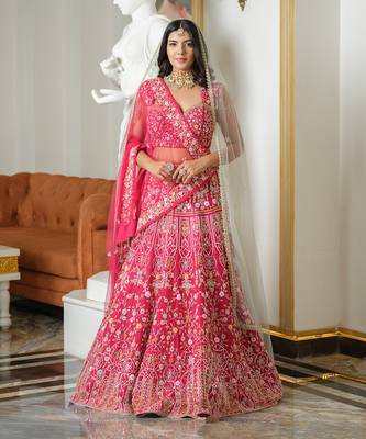 Cherry Pink Lehenga Set 1