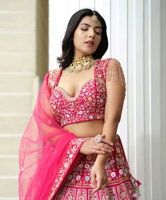 Cherry Pink Lehenga Set 3