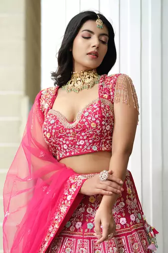 Cherry Pink Lehenga Set