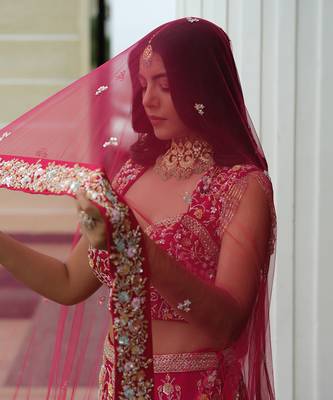 Cherry Pink Lehenga Set 4