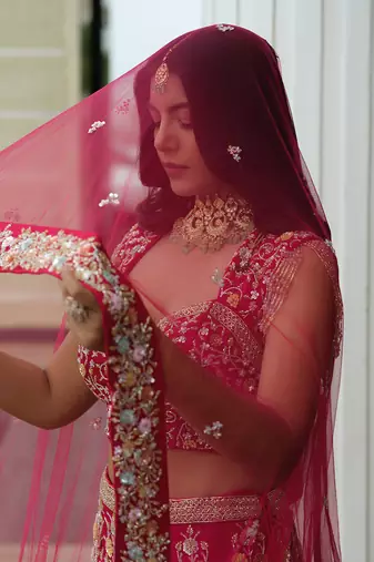 Cherry Pink Lehenga Set