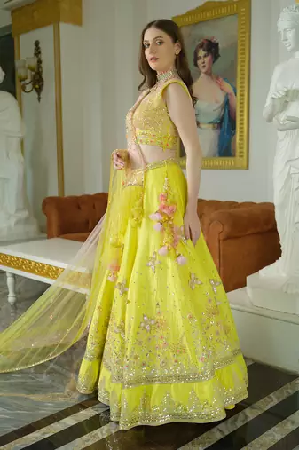 Lime Green Lehenga Set