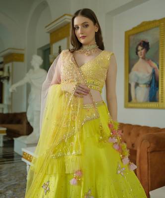 Lime Green Lehenga Set 4