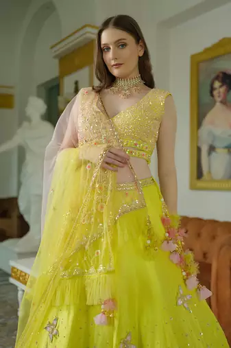Lime Green Lehenga Set