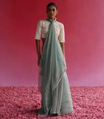 Blue sharad saree set