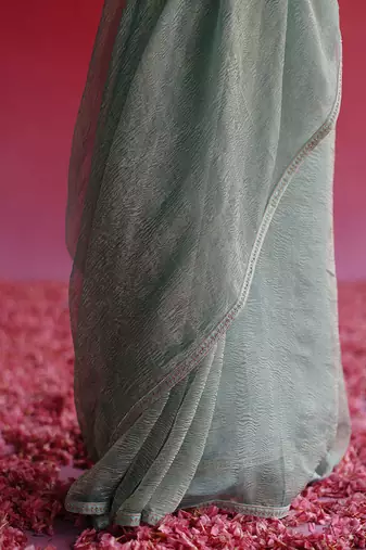 Blue sharad saree set