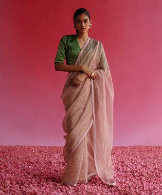 Pink sharad saree set 1