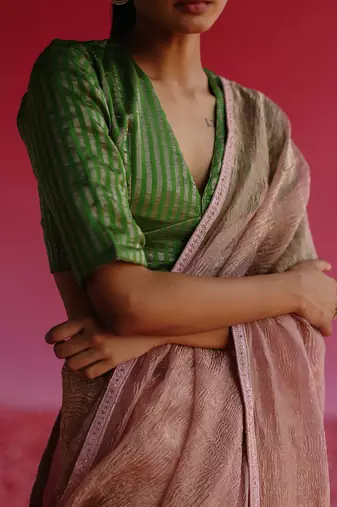 Pink sharad saree set