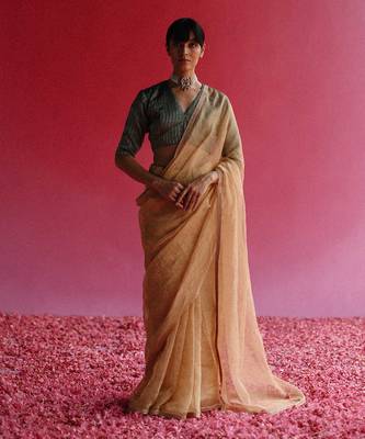 Yellow sharad saree set 1