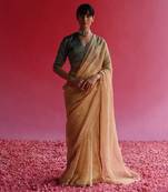 Yellow sharad saree set