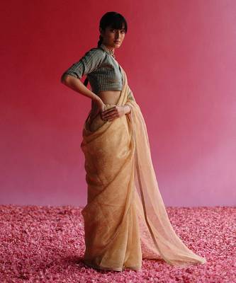 Yellow sharad saree set 2