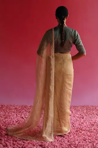 Yellow sharad saree set