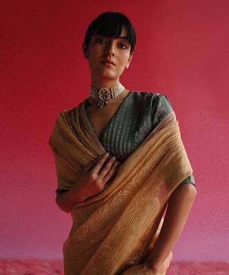 Yellow sharad saree set 4