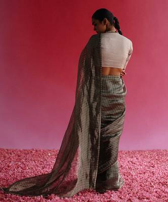 Silver aago saree set 3