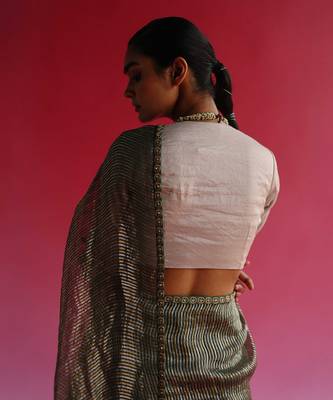 Silver aago saree set 5