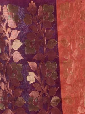Sapphire Blue Cotton Blend Handwoven Saree With Woven Design 5
