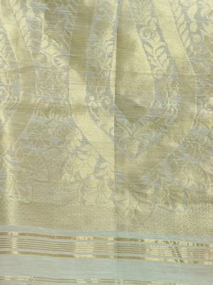Mint Green Cotton Blend Handwoven Saree With Paisley Designs 5