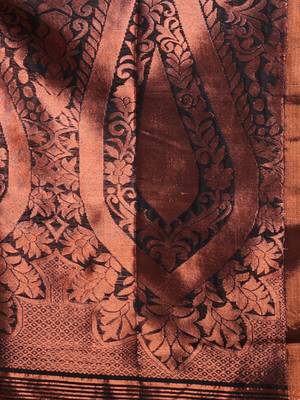 Black Cotton Blend Handwoven Saree With Paisley Designs 5