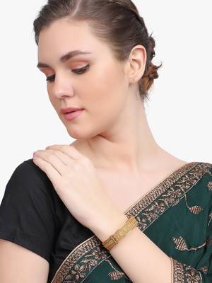 Women set of 2 24k gold-plated embellished designer bangles 3