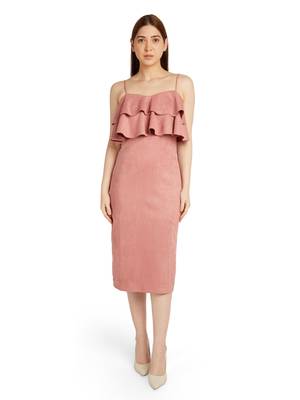 Strappy dress with front layer detail 1