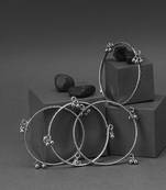 Women set of 4 oxidised silver plated handcrafted bangles