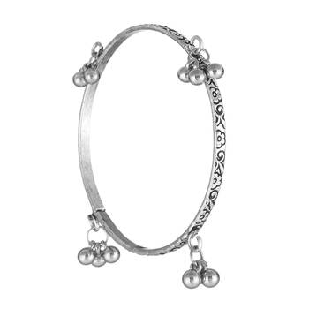 Women set of 4 oxidised silver plated handcrafted bangles 5