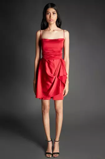 Satin singlet red dress