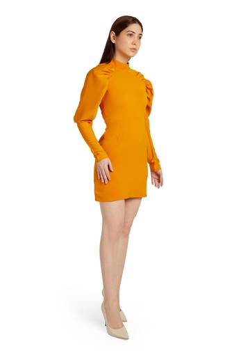 Pleated sleeve dress