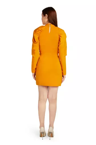 Pleated sleeve dress