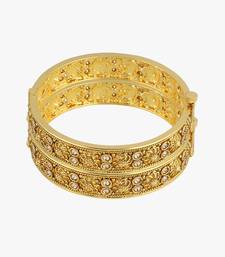 Women set of two 24ct gold-plated becautiful handcrafted stone-studded bangle