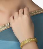 Women set of two 24ct gold-plated becautiful handcrafted stone-studded bangle