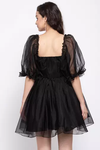 Puff sleeve tutu dress