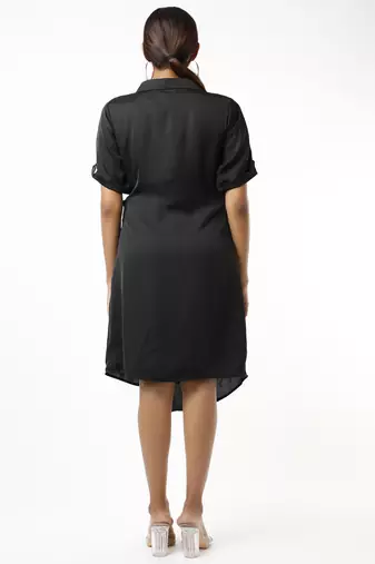 Satin wrap dress