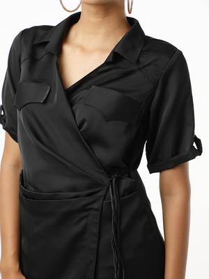 Satin wrap dress 3