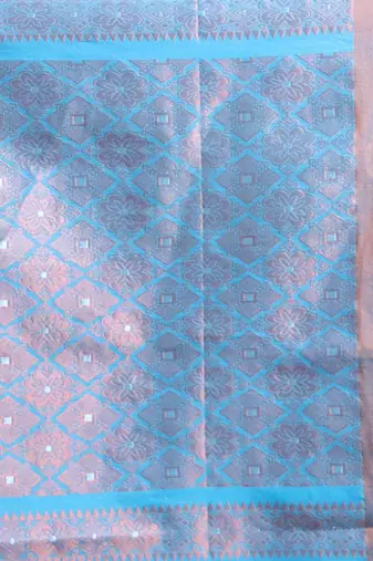 Beige Cotton Blend Handwoven Saree With Zari Border