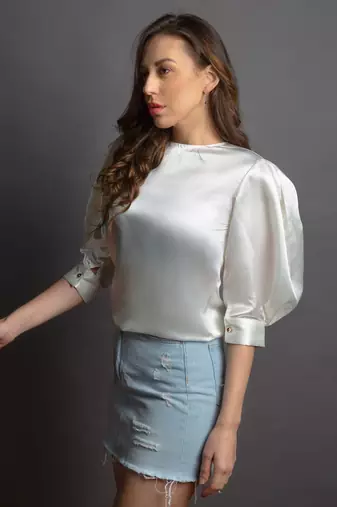 White satin top