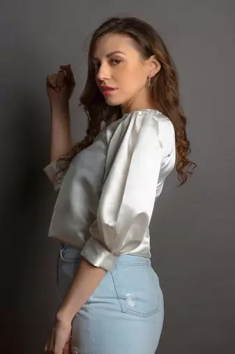 White satin top