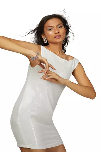 White sequence dress