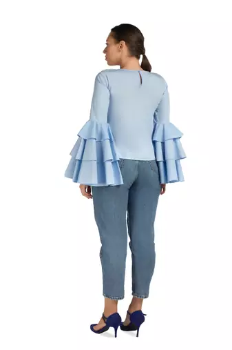 Layered flare sleeve top