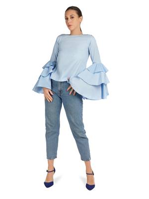 Layered flare sleeve top 1