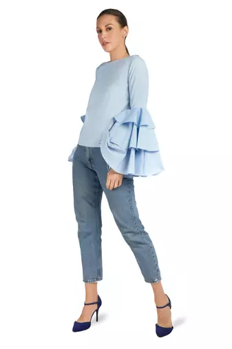 Layered flare sleeve top