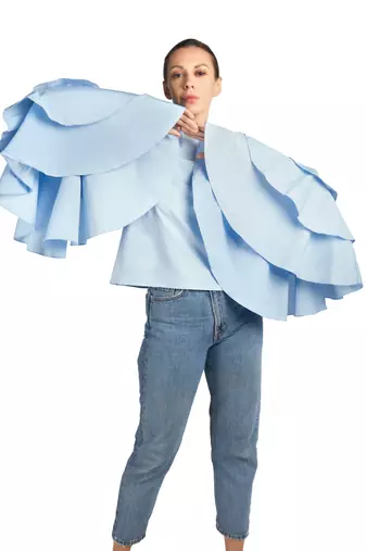 Layered flare sleeve top