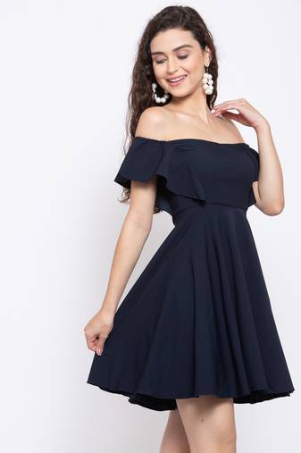 Off shoulder fit and flare dress