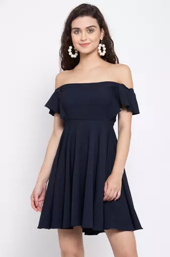 Off shoulder fit and flare dress