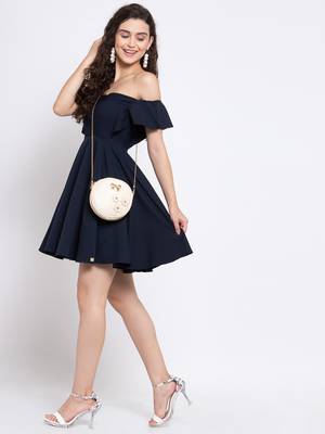 Off shoulder fit and flare dress 4