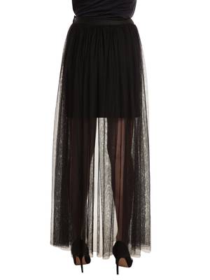 Short skirt with long net trail 4
