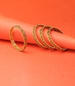 Women set of four 24ct gold-plated becautiful handcrafted stone-studded bangle