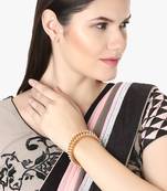 Women set of 4 gold plated with white pearls handcrafted bangles