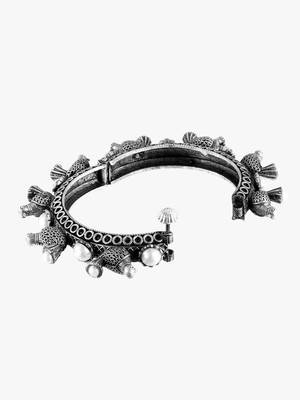 Women oxidised bird silver plated handcrafted bangle 1